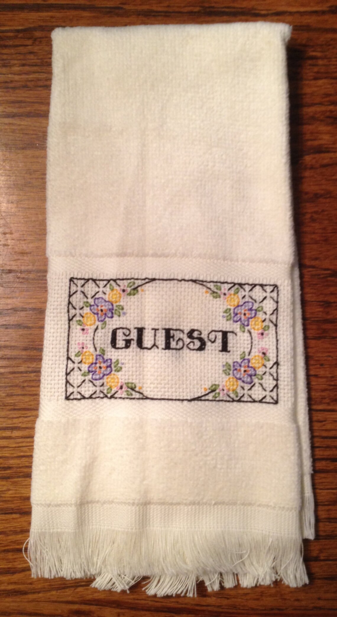 Cross Stitched Guest Towel Etsy