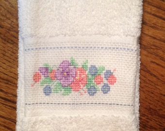 Cross Stitched Fingertip Towel