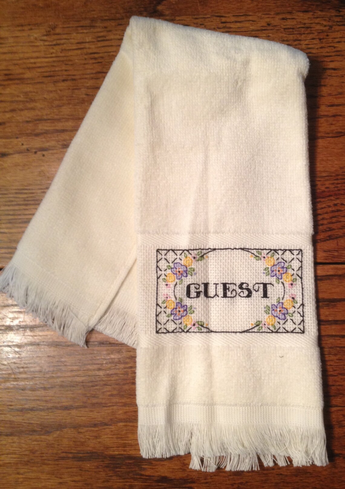 Cross Stitched Guest Towel Etsy