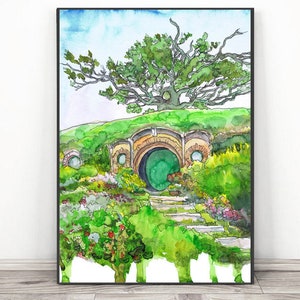 Lord Travel Movie Posters Jrr Fantasy Bag End Art Watercolor Painting Print MiddleEarth