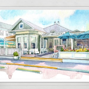 Great Southern Cafe Art, 30a, aquarelle de bord de mer en Floride, impression d&#39;art mural FL