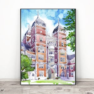 University of Pennsylvania Art, Upenn poster City Watercolor Painting, Philadelphia Abstract Cityscape Wall Art Penn graduation print