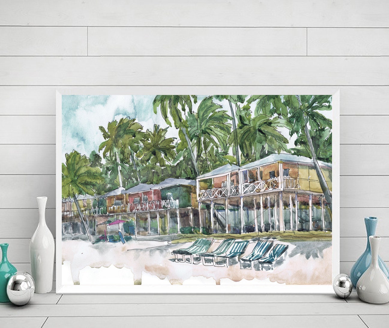 ジャマイカ　絵画　海　景色　油絵　夕焼け　夜景　朝日 Jamaica 絵画 油絵 ジャマイカ（ジャマイカ 絵画 海 景色 油絵