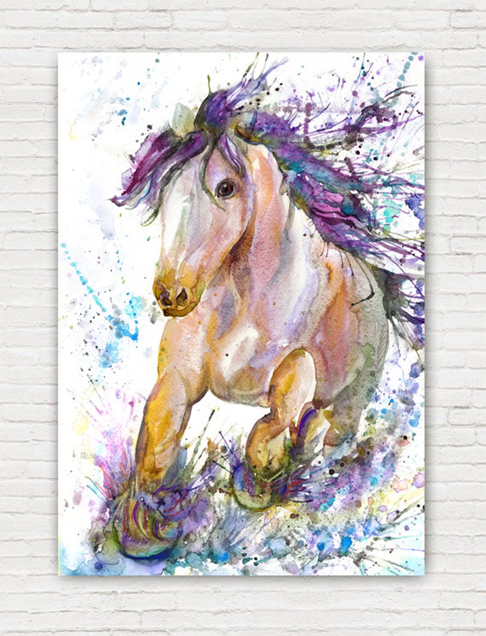 Horse Wall Art Watercolor Painting Set of 3 Prints Equestrian - Etsy