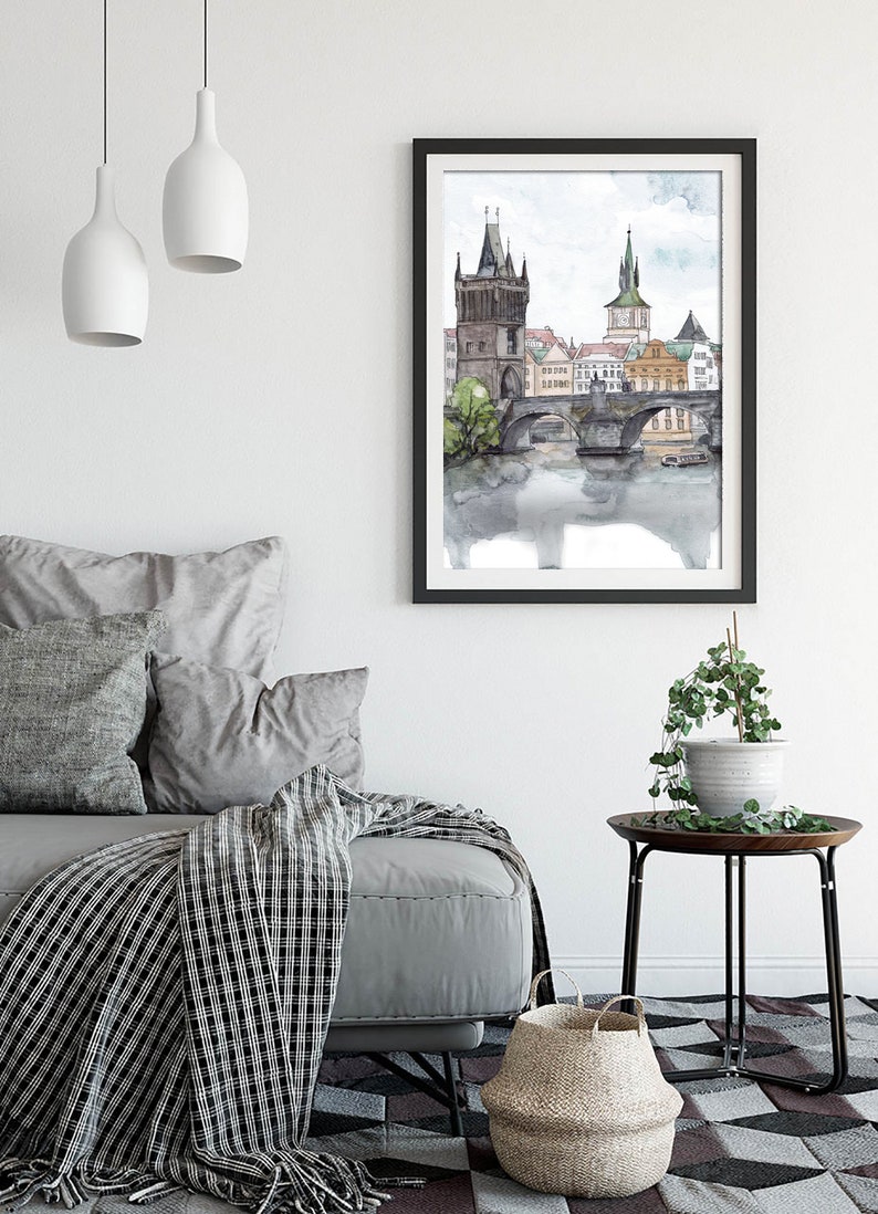 Prague Art, Czech Republic Wall Art Europe Print Charles Bridge
