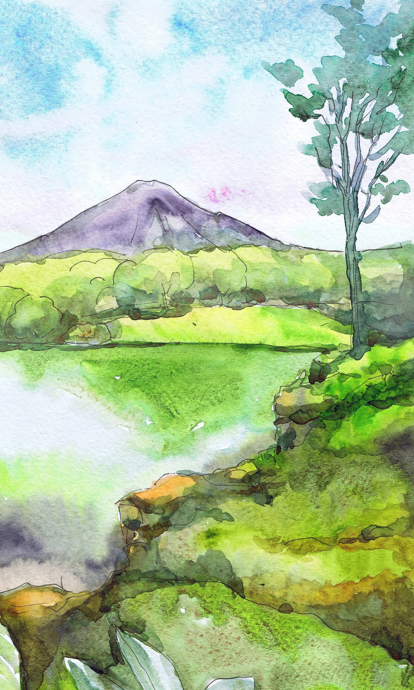 arte-de-costa-rica-paisaje-del-volc-n-arenal-pintura-en-etsy