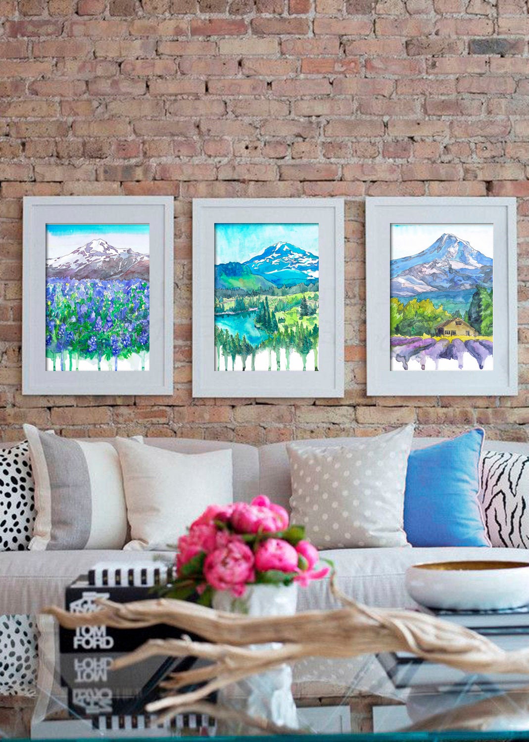 Appalachian Trail Blue Ridge Mountain Wall Art Watercolor Etsy