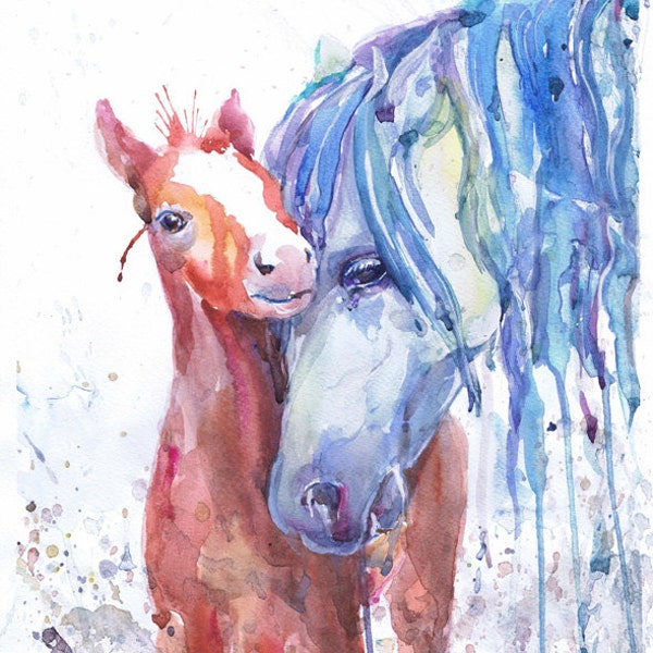 Horse art , equestrian decor, watercolor foal, colt,  equine art, horse painting, horse decor, horse wall art, horse print, horse nursery