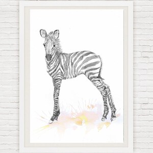 Neutral Nursery Decor, Set of 3 prints, Baby Animals Nursery, Watercolor Painting, Safari Wall Art Watercolour Print, New baby Gift, Gray image 4