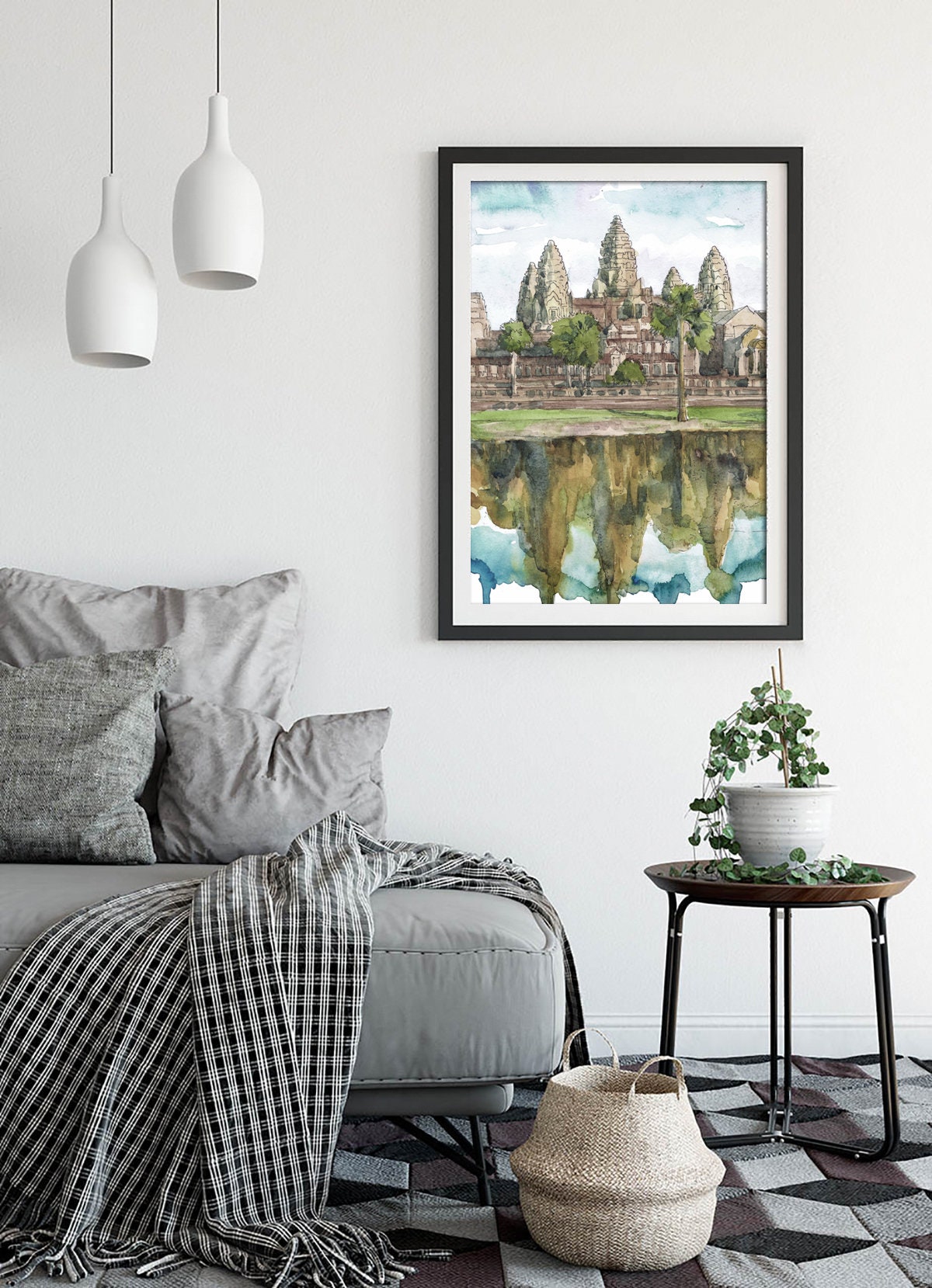 カンボジアの絵画 - アンコールワットのアートプリント、アジアの旅行