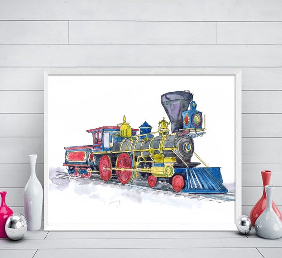 Train Wall Art Steam Locomotive Nursery Print - Train Wall Art For Toddlers Train Wall Art Steam Locomotive Nursery Print - Train Wall Art For Toddlers