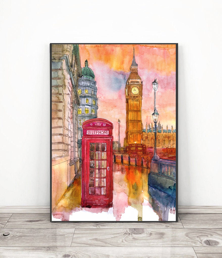Quadro dipinto su tela raffigurante una città colorata realizzato in legno e MDF Feeby