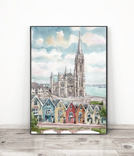 コルクプリント アイルランドアート アイルランド絵画 水彩画、コーブ