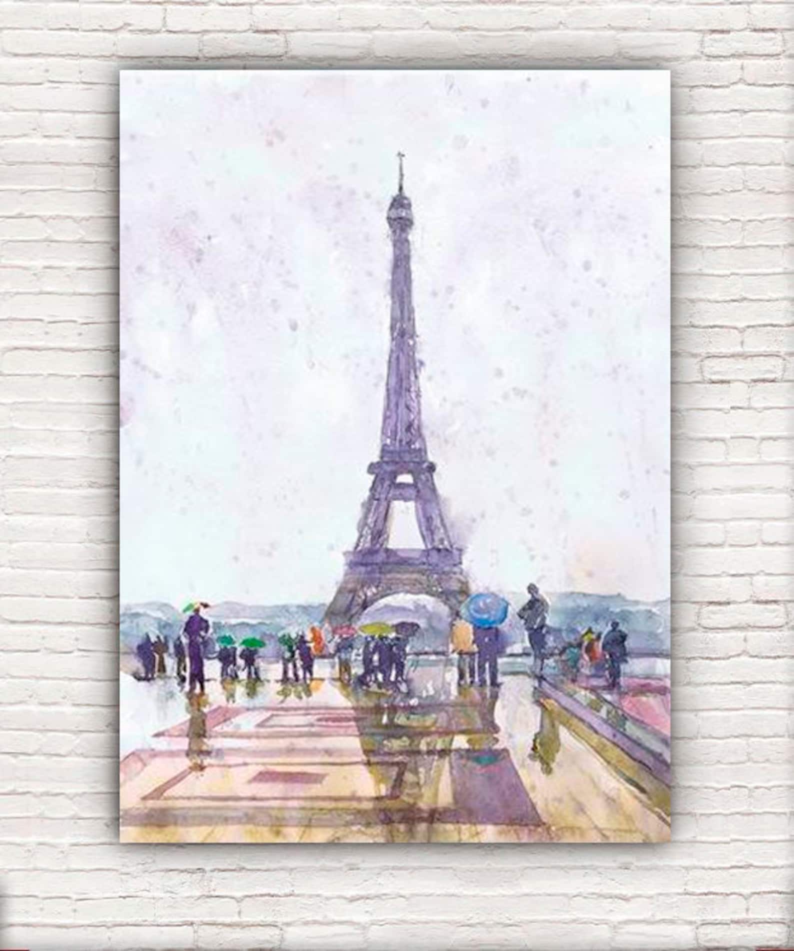 Париж Эйфелева башня акварель