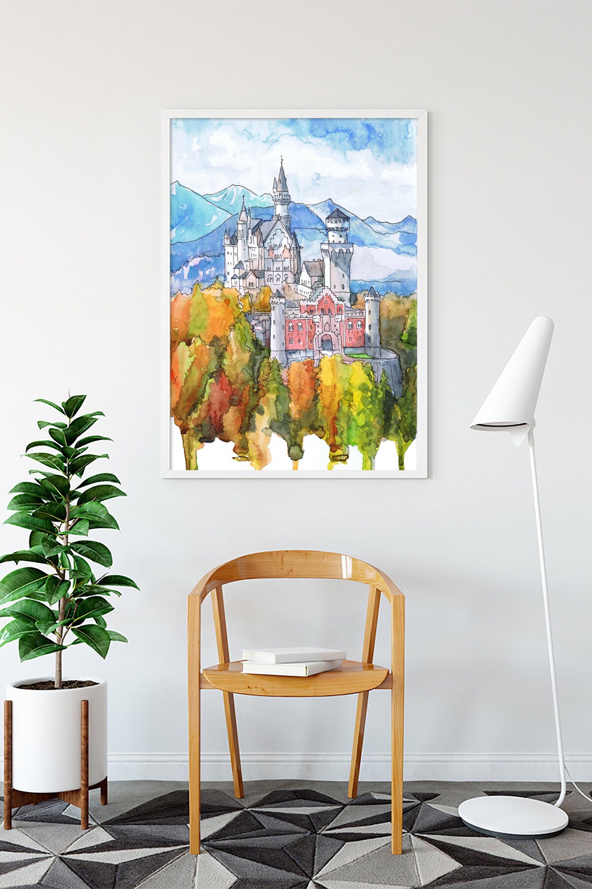 ノイシュヴァンシュタイン城の絵画、城壁アート ヨーロッパ - ドイツ