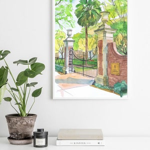 University of South Carolina Art, USC Watercolor Painting , Columbia graduation print image 7