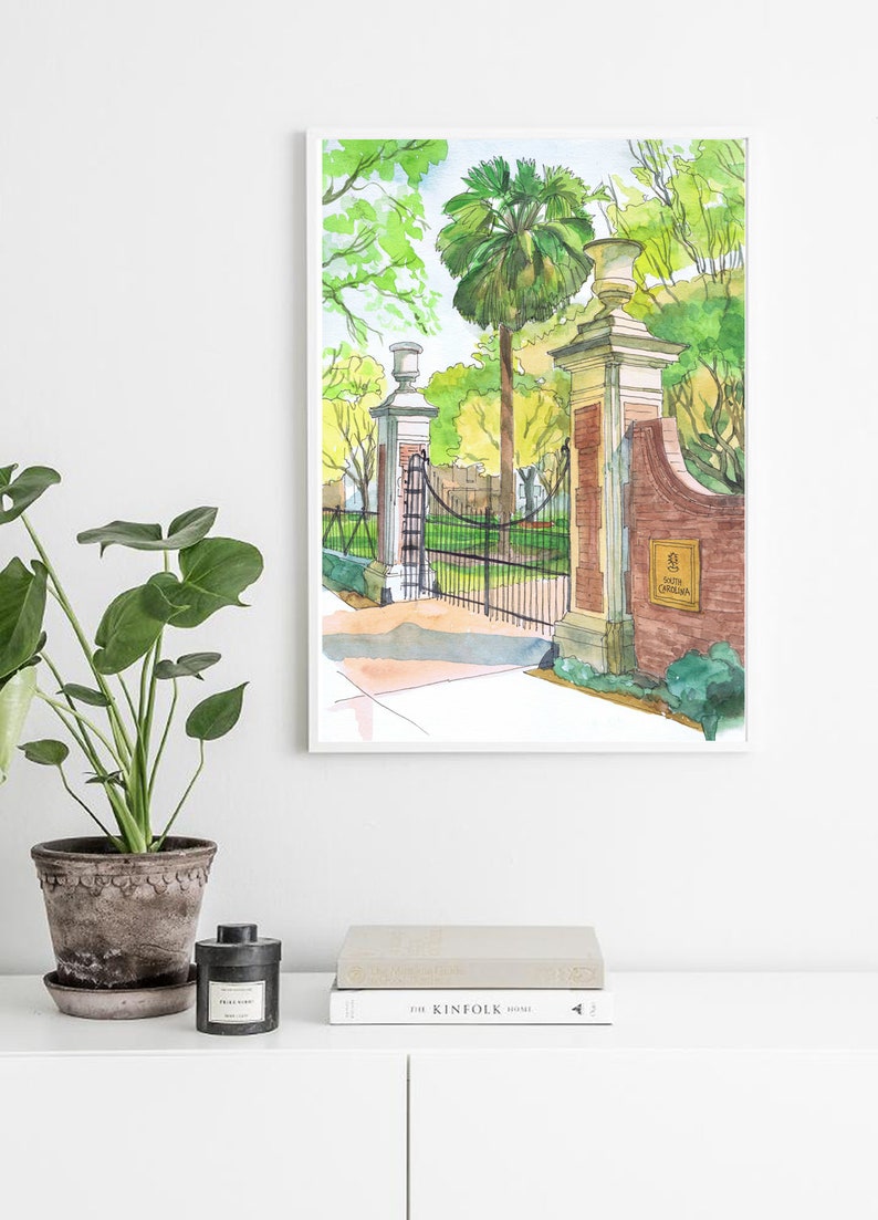 University of South Carolina Art, USC Watercolor Painting , Columbia graduation print image 7