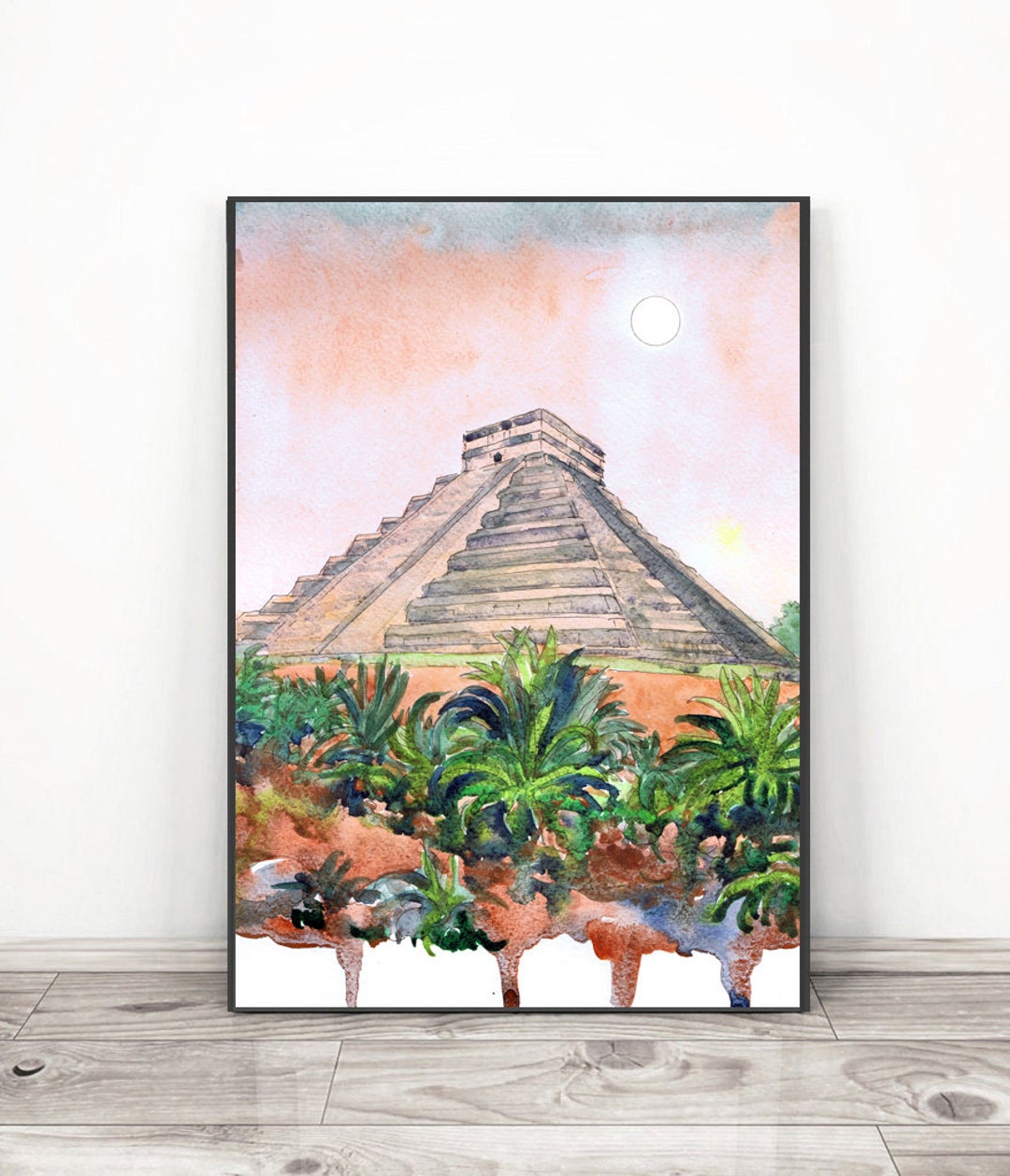 Mexico City Art, Mayan Pyramid - Chichen Itza Art Print, South