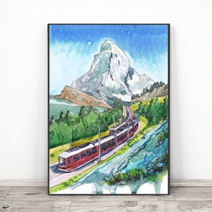 現代アートの「冬のマッターホルン」(3D painting） 3D art Matterhorn in Winter (3D painting) Outdoor Painting