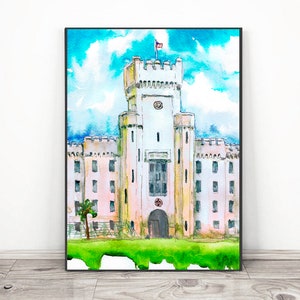Citadel Military College South Carolina Art, Watercolor Painting , Graduation print