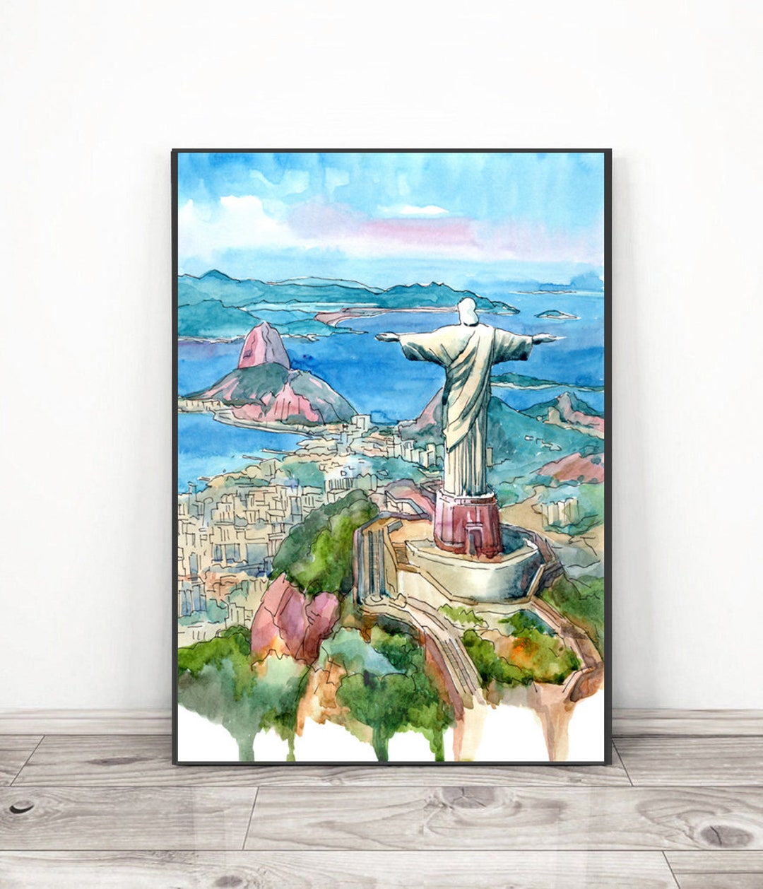 Rio De Janeiro Art Prnt, South America City Skyline - Brasil