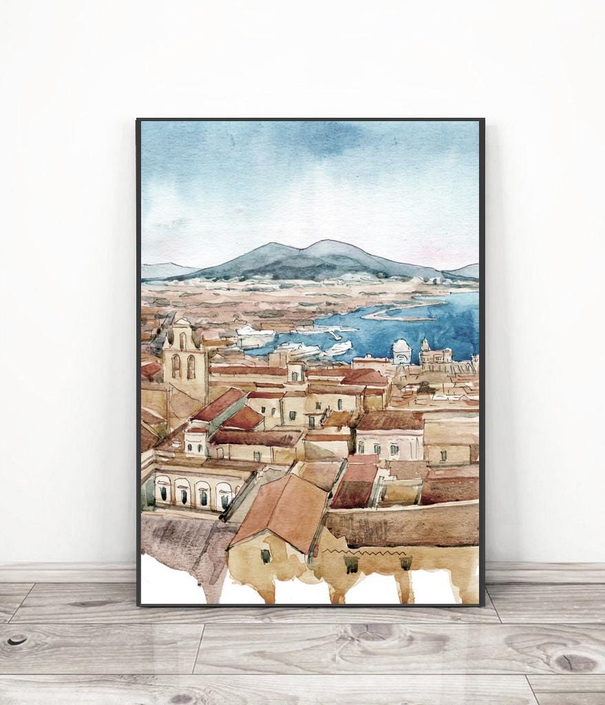 イタリアで購入した絵 送料無料】絵画調写真作品「イタリア、ブラーノ島の町並み」 写真