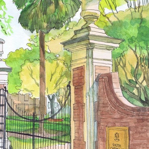 University of South Carolina Art, USC Watercolor Painting , Columbia graduation print image 3