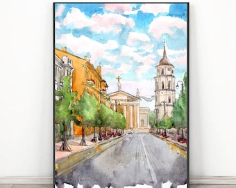 SALE!!! オリジナル水彩画 ヨーロッパ の国オーストリアの ウィーン SALE!!! オリジナル水彩画 ヨーロッパ の国オーストリアの ウ