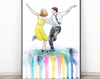 Jazz dance Art Print - Watercolor Painting Movie Poster - Swing dancing team gifts Pop culture Choreography Dance Vibes