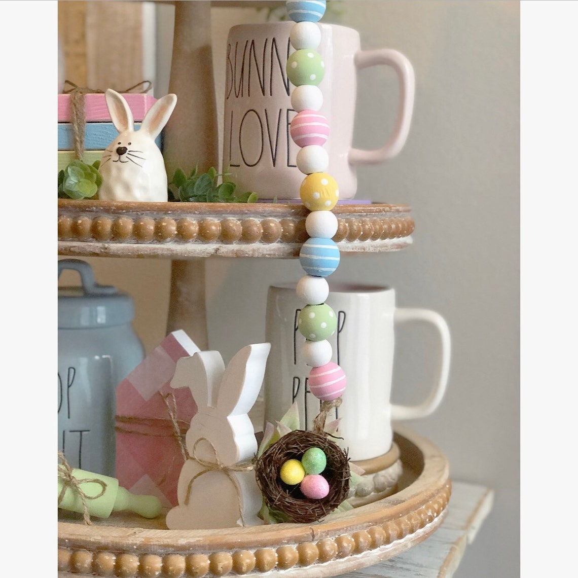Wooden Easter Bead Garland Etsy