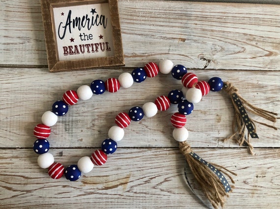 Patriotic wooden bead garland*