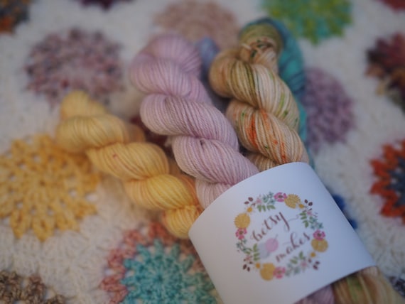 Mini Skein 5 Pack - Fingering Weight Yarn Merino / Nylon Blend