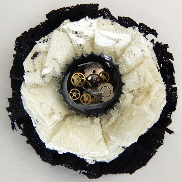Pizzo Steampunk capelli fiore