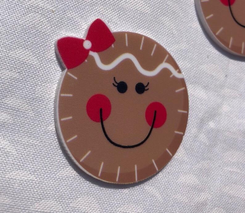 Ginger Bread Resin Gingerbread Man Ginger Bread Girl Christmas Hair Bow Planar Resin Christmas Resin