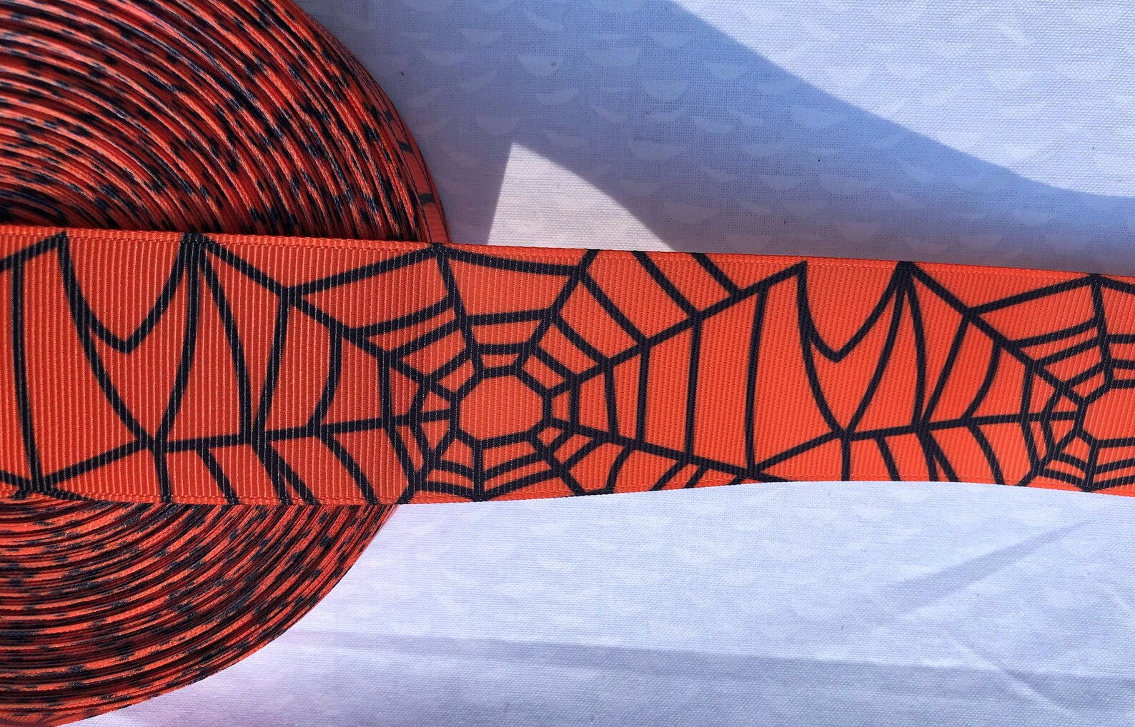 Spider  Ribbon Halloween Ribbon Orange and Black Ribbon Etsy