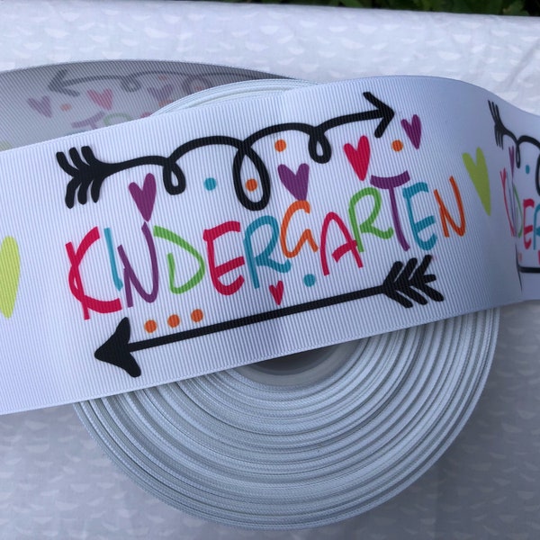 School Ribbon, Kindergarten Ribbon, Cheer Ribbon, 3 inch Ribbon, Cheer Bow Ribbon, Grosgrain Ribbon,Back to School