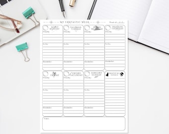Fantasy Weekly Planner Printable • Undated To-Do & Priority Portrait Layout • A4 + US Letter PDF