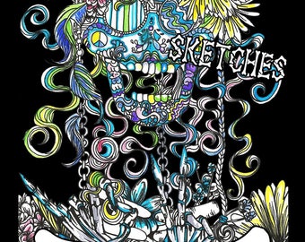 Skeleton Art Coloring Book | Psychedelic Skulls, Bony Pirates & More | Digital PDF | Print and Color Instantly!