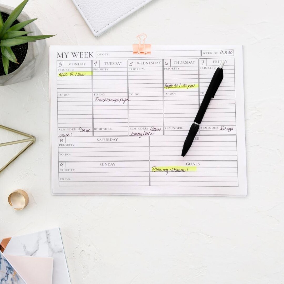 Minimalist Weekly Planner Printable • Undated To-do & Priority ...