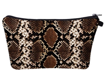 snakeskin makeup bag
