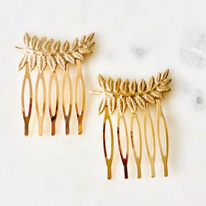 Gold Fern Leaf Hair Comb: Wedding Hair Accessory