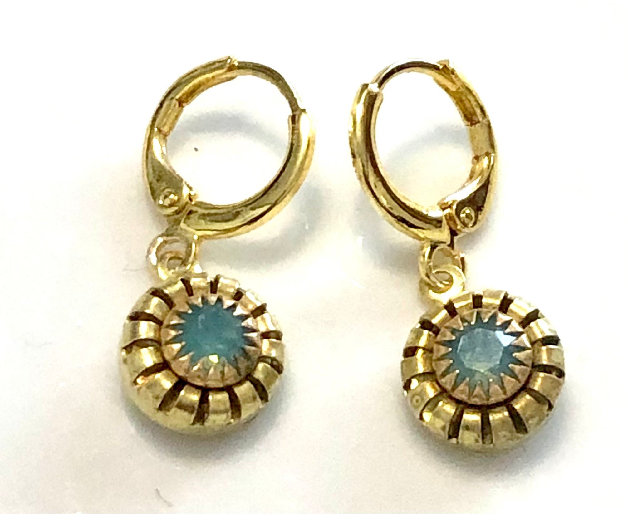 Crystal Earrings Gold Drop Dangle Vintage Retro Earrings Etsy