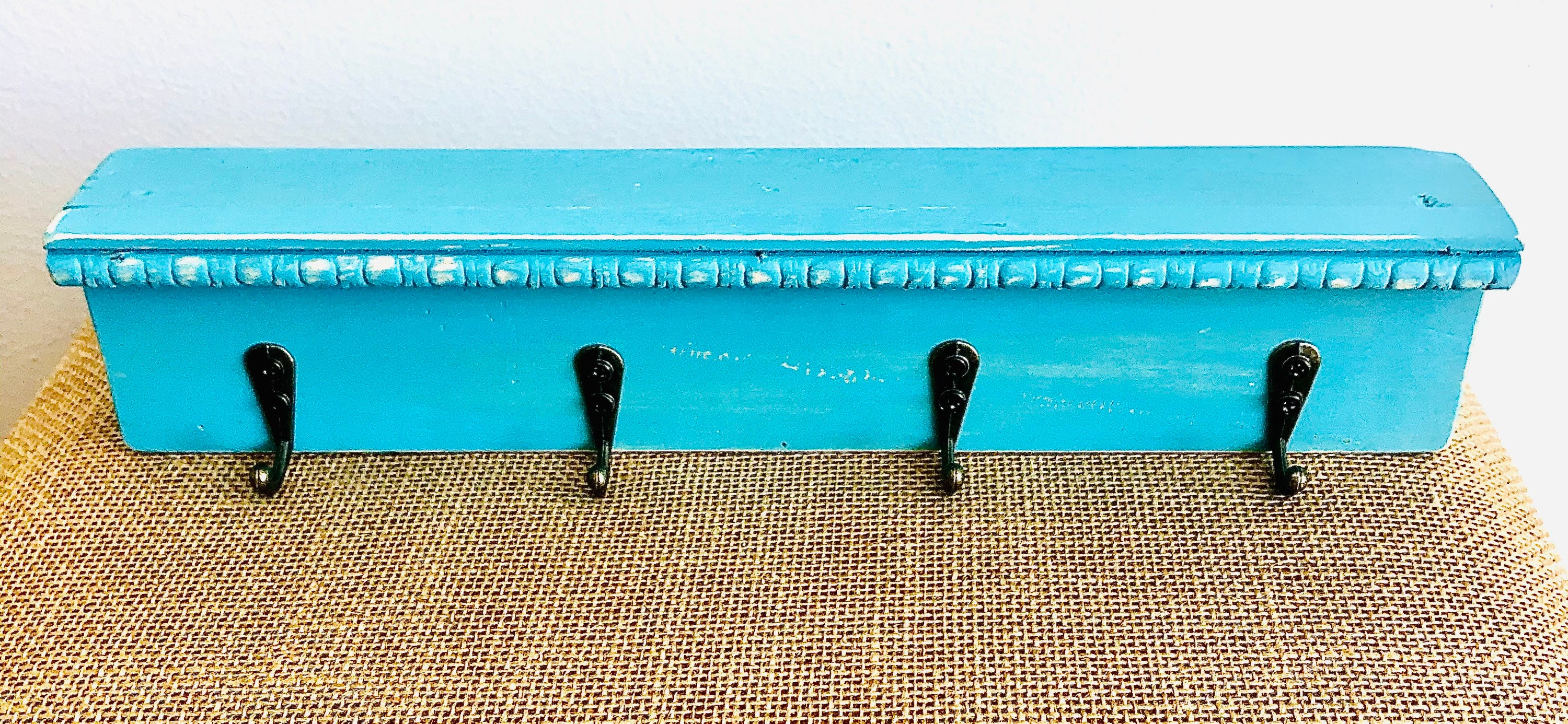 Beach Decor Wall Hooks Coat Rack Wood Holder Jewelry Etsy