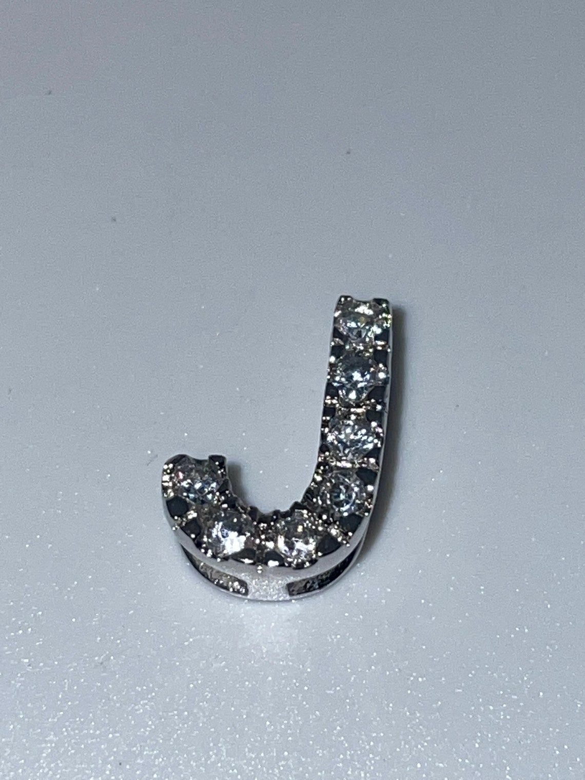 Sterling Silver Letter J Initial pendant Necklace with Cubic Etsy