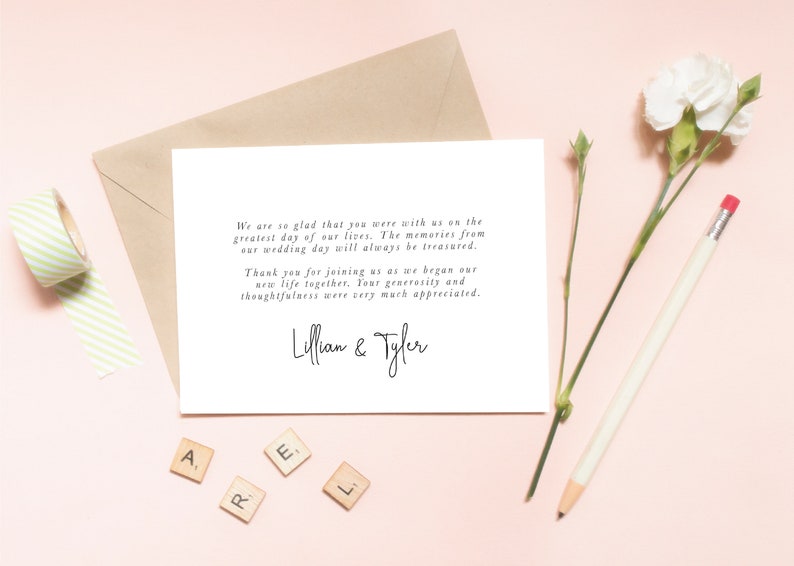 Personalised Wedding Thank You Cards Laurel Simple A6 Thank You Card Best Day Ever Personalised Thank You Note with Photo