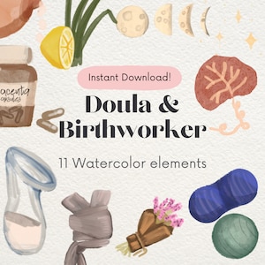 Elementos de acuarela Doula