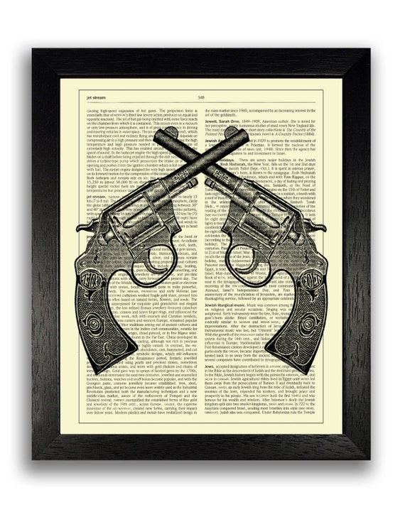 Crossed Pistols Wild West Art Print Cowboy Poster Cool Bedroom Door Sign Kids Bedroom Decor Gift For Boyfriend Present For Man
