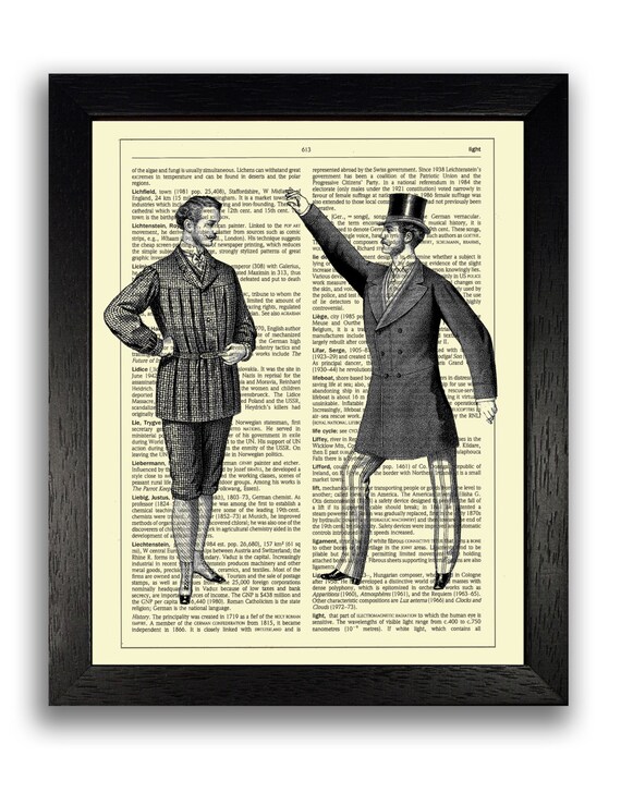The Dance Off Victorian Style Amazing Gentlemen Dance Off Art Print Master Bedroom Wall Decor Vintage Book Print Arty Gifts For Men