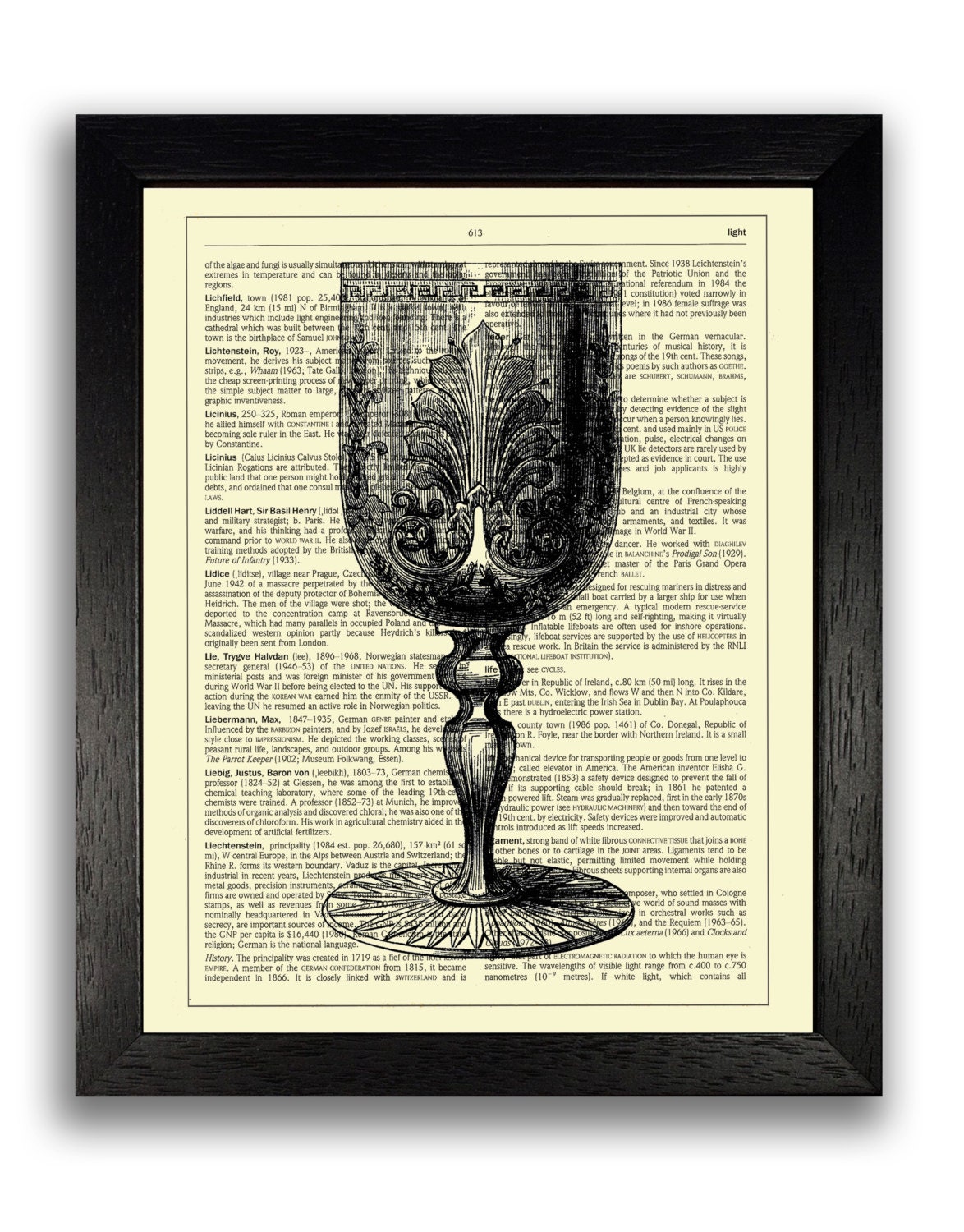 Vintage Wine Glass  Wall  Decor  Print Wine Glass  