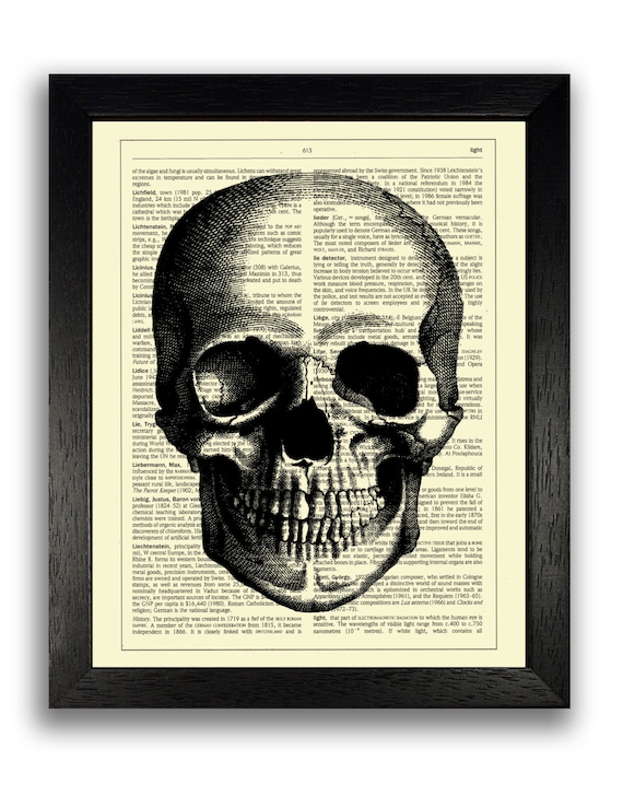 Vintage funky anatomic plastic 3D poster decoration skull gothic